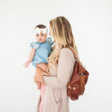 Vegan Leather Diaper Bag Tote | Removable Liner | Washable - Baby Bear Outfitters