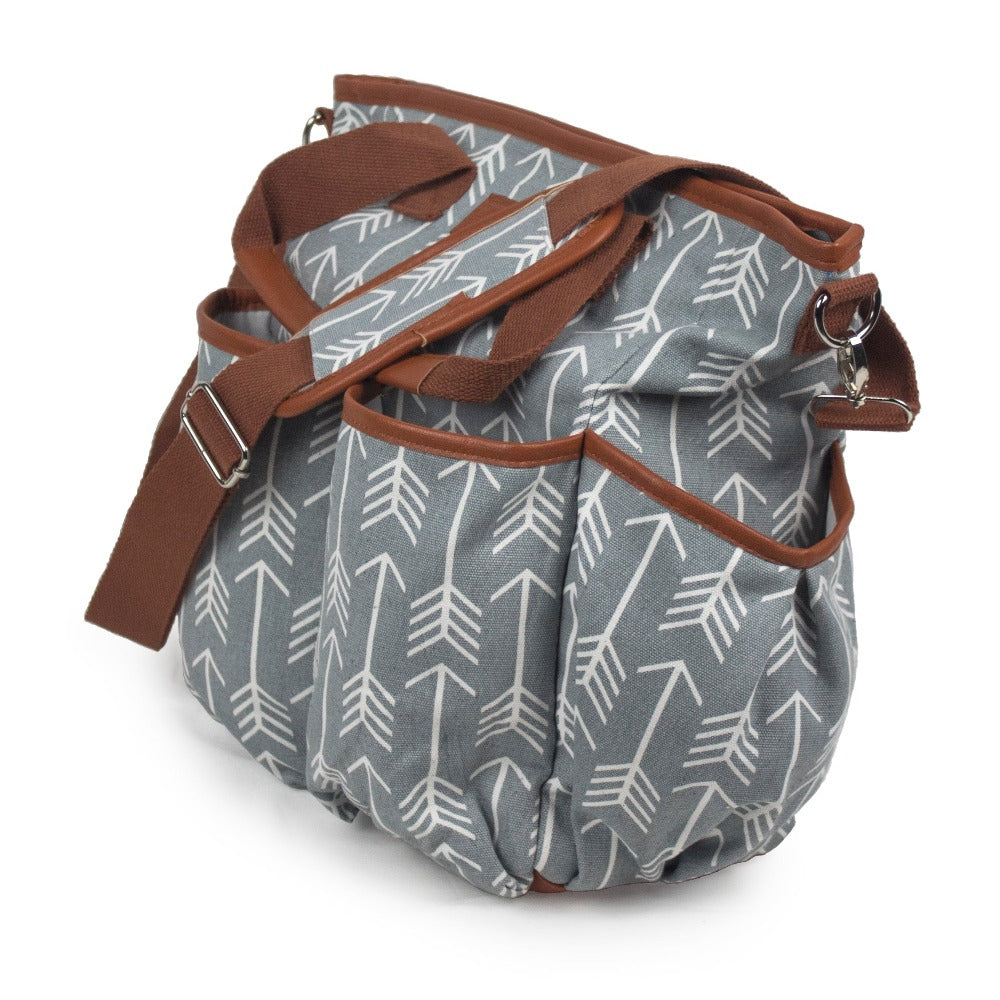 Arrow Print Canvas Diaper Bag - Baby Bear Outfitters