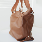 Vegan Leather Diaper Bag Tote | Removable Liner | Washable - Baby Bear Outfitters