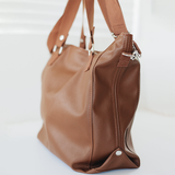 Vegan Leather Diaper Bag Tote | Removable Liner | Washable - Baby Bear Outfitters