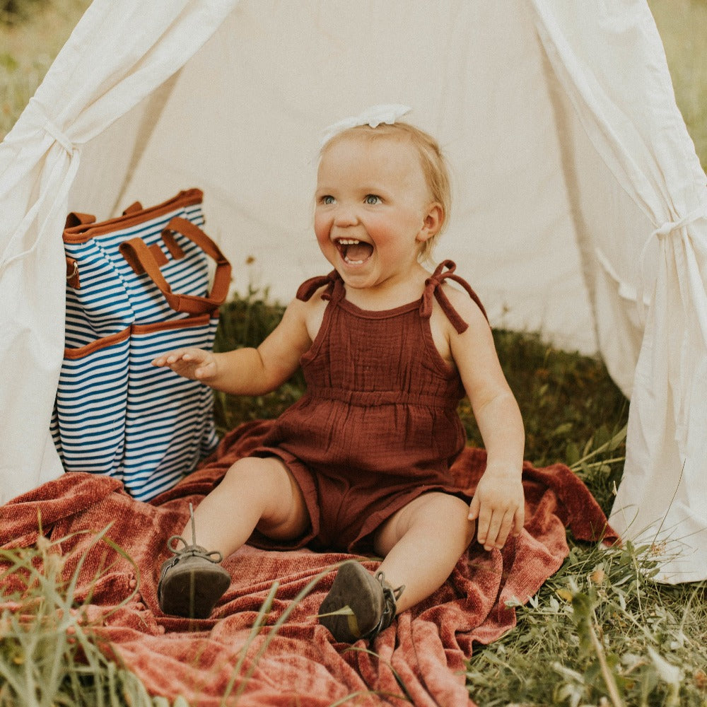 Aurora Tie Romper - Baby Bear Outfitters