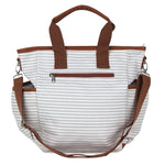 Gray Striped Canvas Diaper Bag - Baby Bear Outfitters