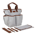 Gray Striped Canvas Diaper Bag - Baby Bear Outfitters