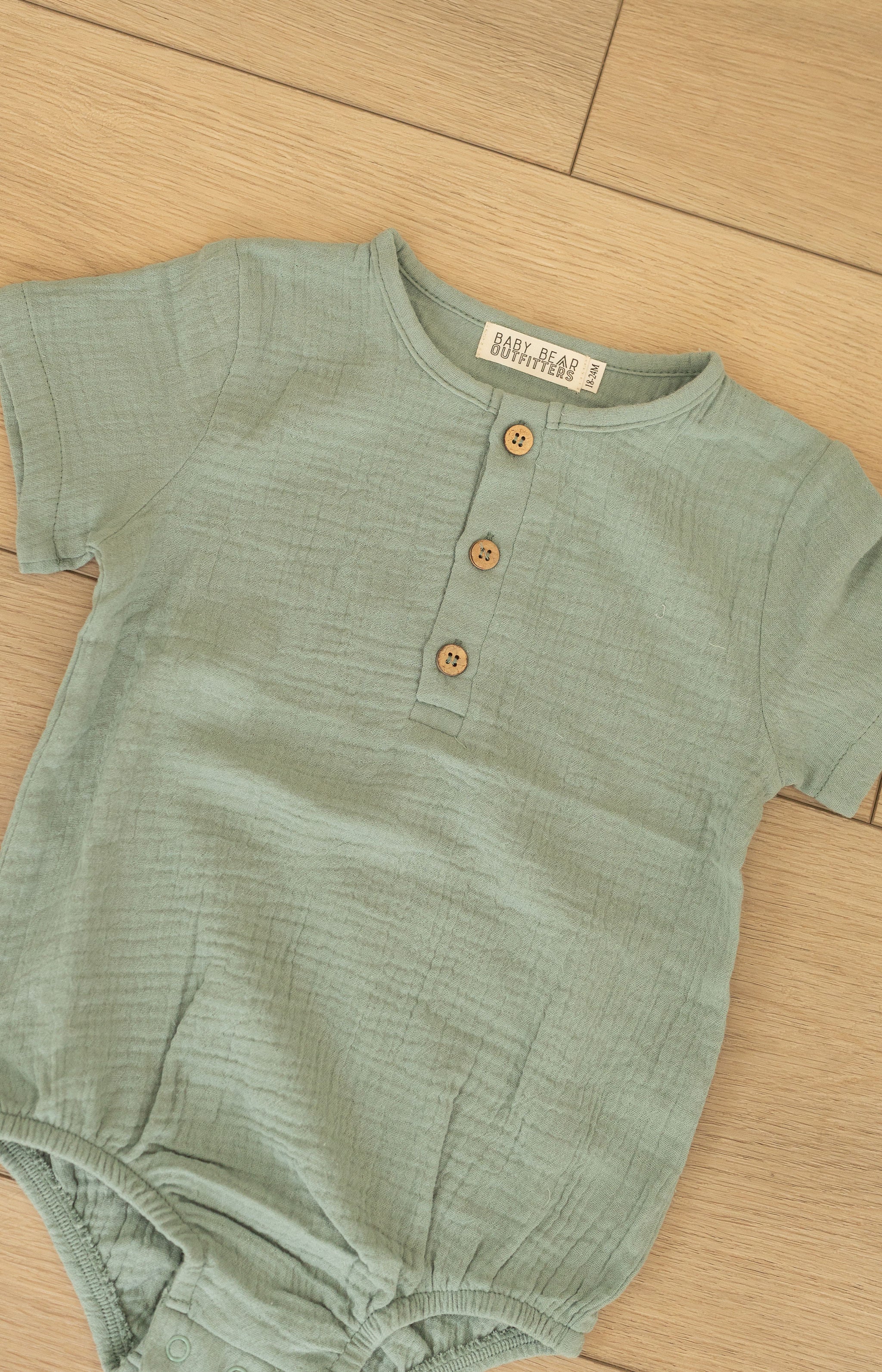 Organic Cotton Button Onesie - Baby Bear Outfitters
