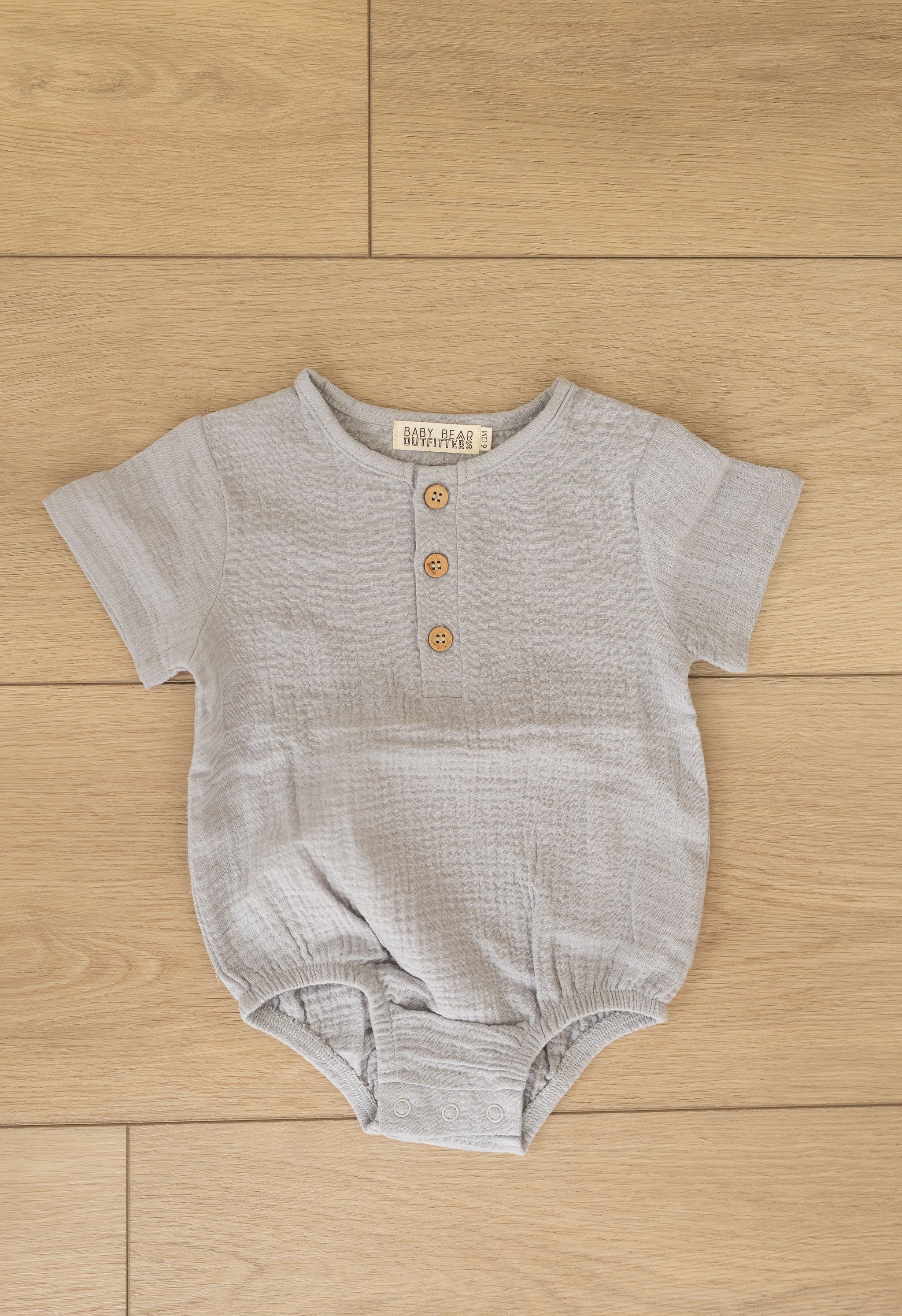 Organic Cotton Button Onesie - Baby Bear Outfitters