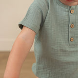Organic Cotton Button Onesie - Baby Bear Outfitters