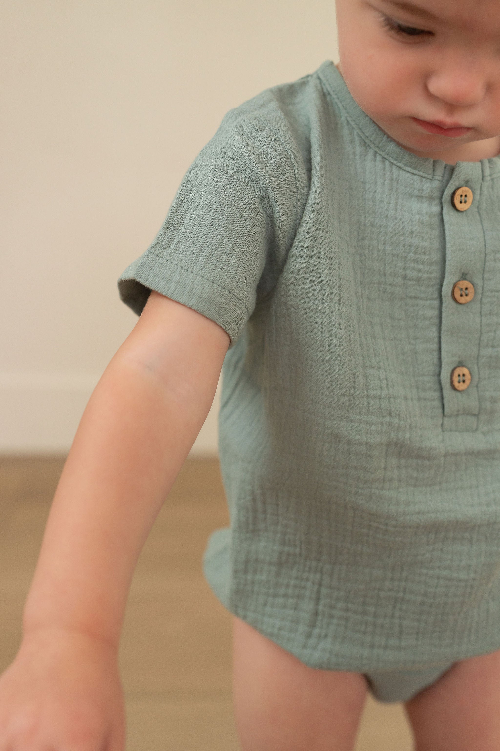 Organic Cotton Button Onesie - Baby Bear Outfitters