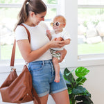 Hannah Bag | Vegan Leather Diaper Bag Tote | Removable Liner | Washable - Baby Bear Outfitters