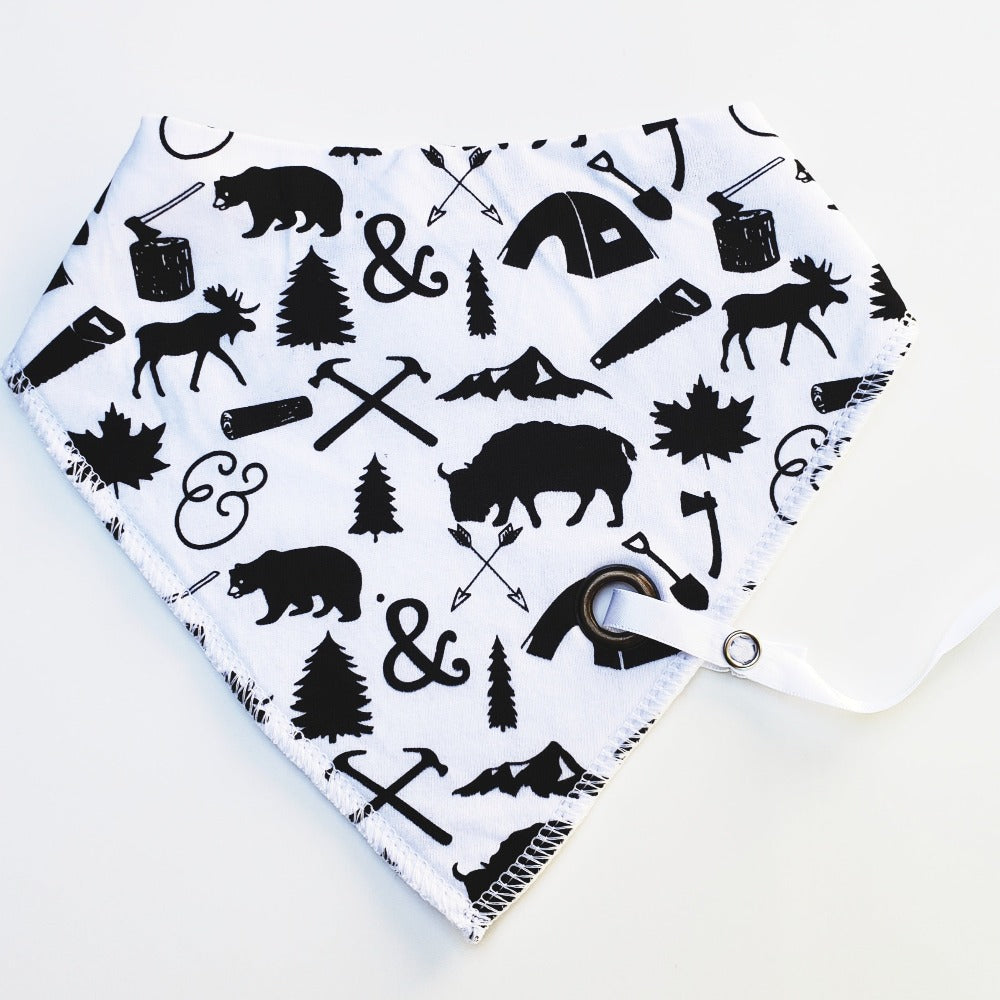 Black and White Drool Bib - Baby Bear Outfitters