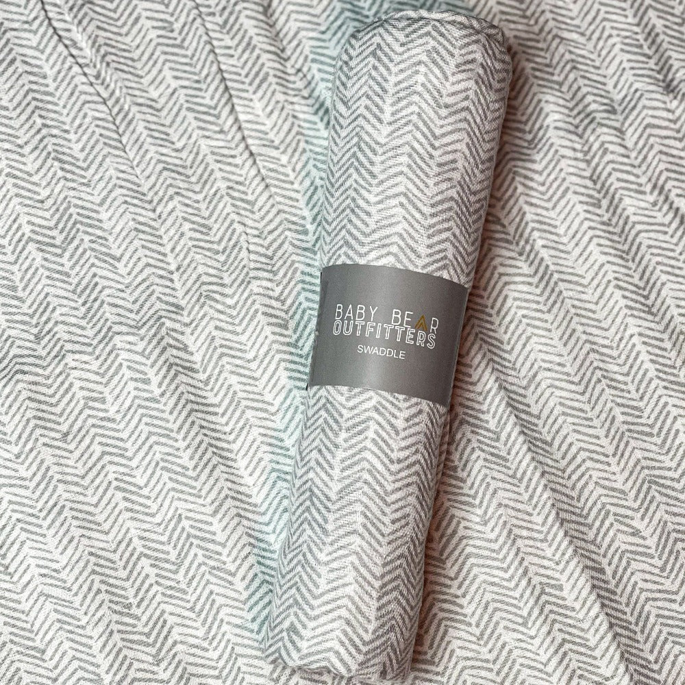 Herringbone Muslin Swaddle - Baby Bear Outfitters