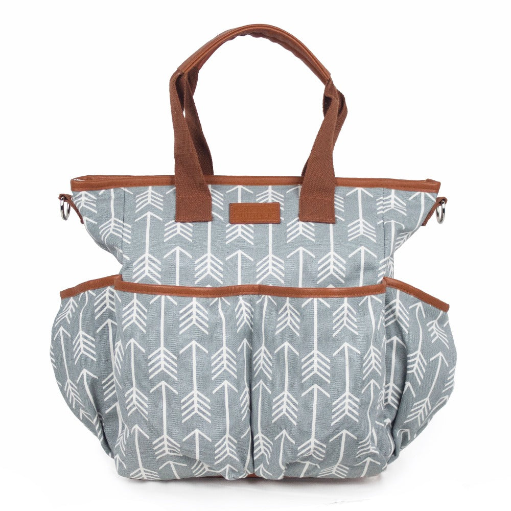 Arrow Print Canvas Diaper Bag - Baby Bear Outfitters