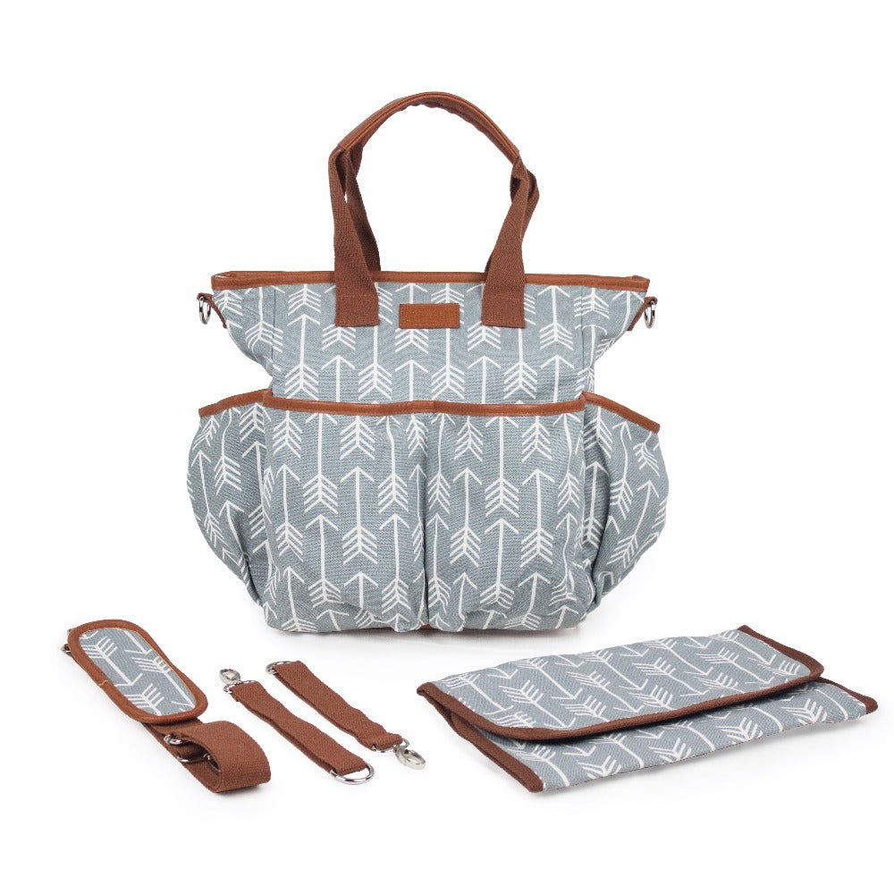 Arrow Print Canvas Diaper Bag - Baby Bear Outfitters
